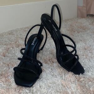 Abound Black Strappy Open-Toe Slingback Heels